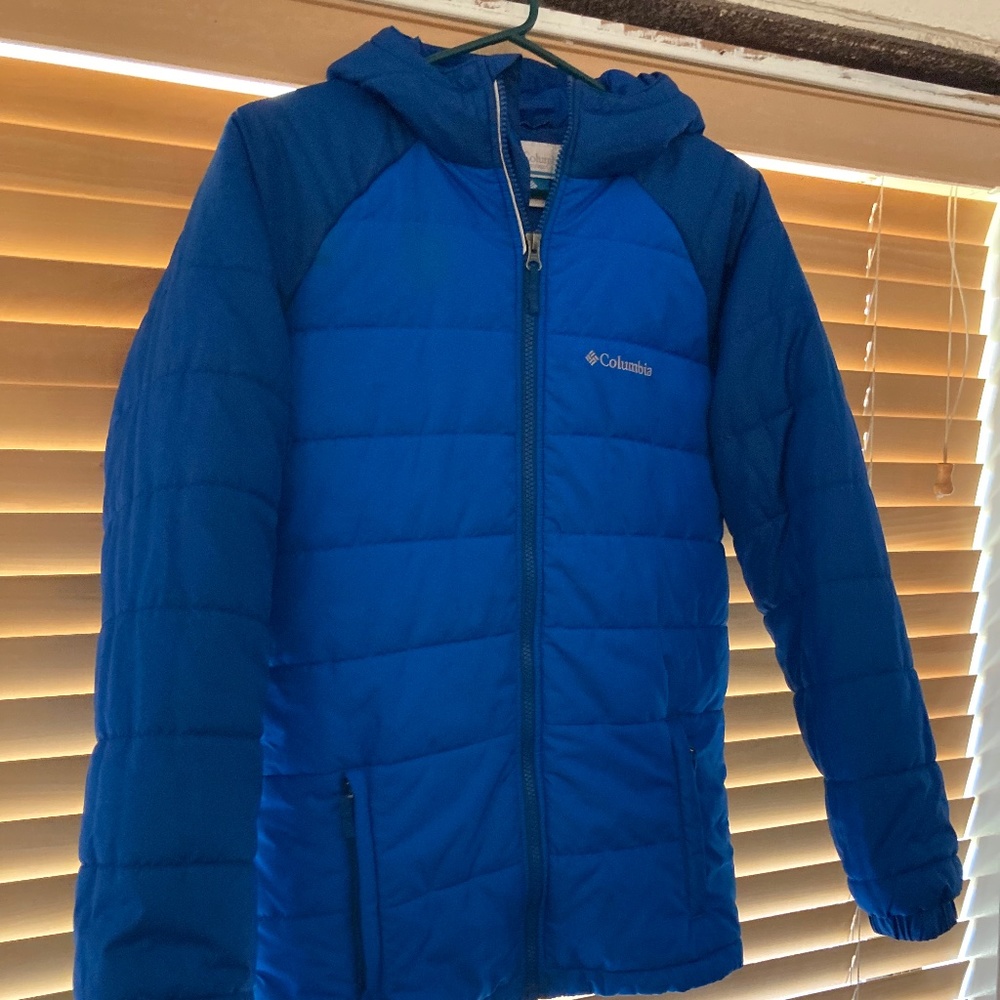 Youth Columbia hooded puffer jacket